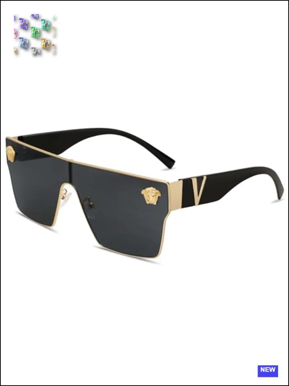 Oversized Vintage Sunglasses UV Protection Plastic Frame Square Trendy